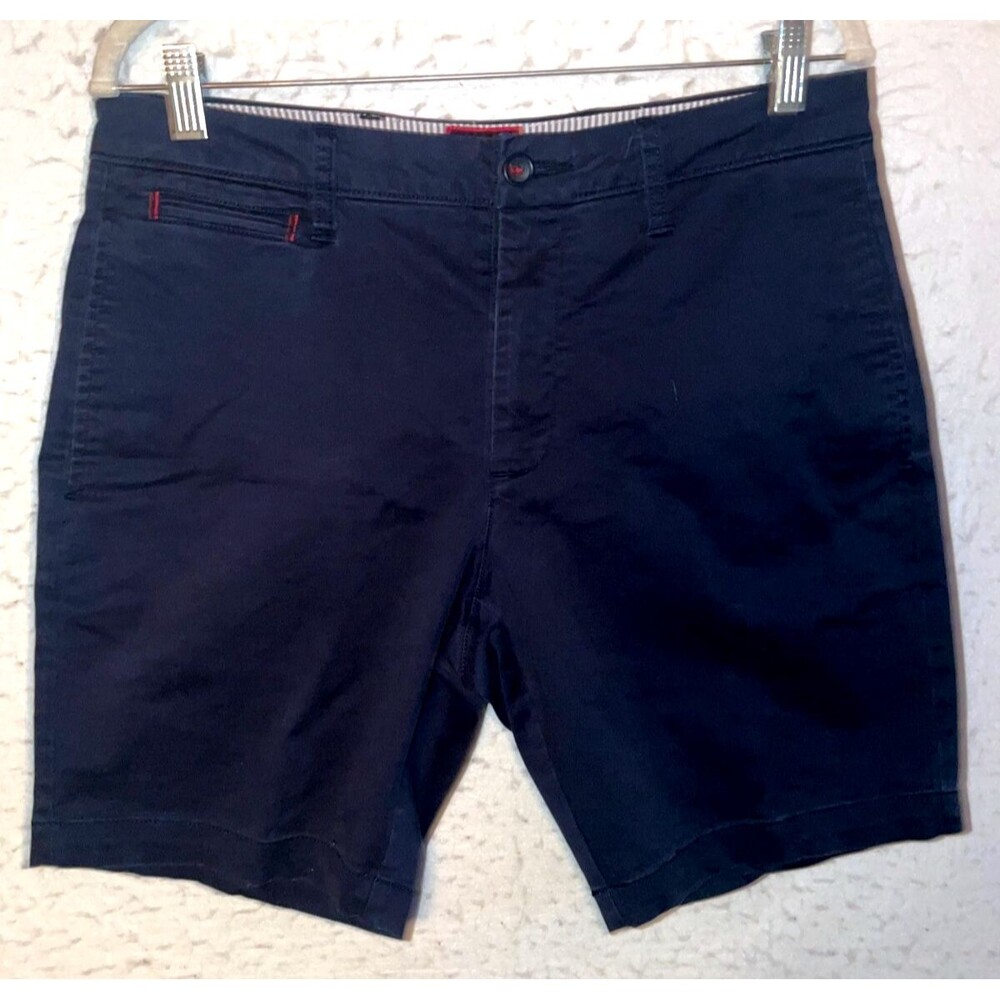 UNTUCKit Chino Shorts Mens 32 Navy Blue Cotton Elastane Stretch Preppy 9" Pocket